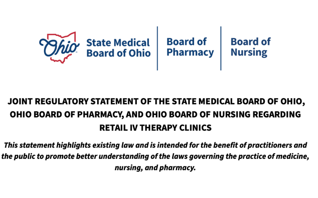 Ohio Board of Nursing Issues Statement on Retail IV Therapy Clinics