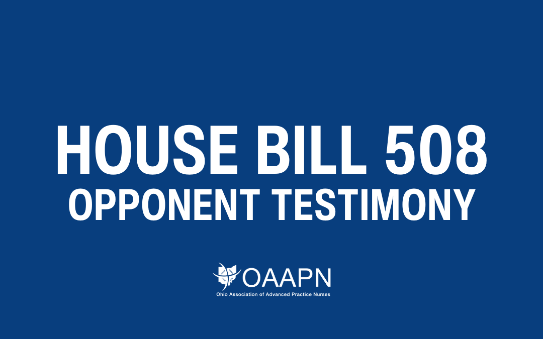 Ohio House Bill 508: Opponent Testimony